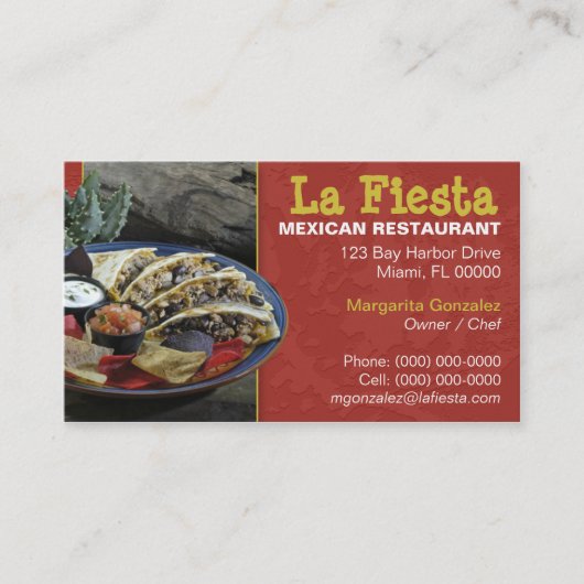 Carte mexicaine de restauration (Devant)