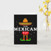 Carte Mexican Elf Christmas Sombrero Feliz Navidad Gift (Fleur jaune)