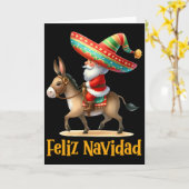 Carte Mexican Santa Riding Donkey Christmas Navidad Mexi (Fleur jaune)