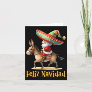 Carte Mexique Père Noël équitation âne Noël Navidad Mexi