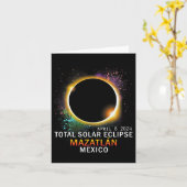 Carte Mexique Total Éclipse Solaire 2024 (Fleur jaune)