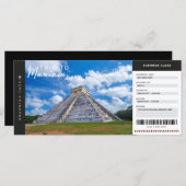 Carte Mexique Voyage Pass Voyage Vacances Ticket (Devant / Derrière)