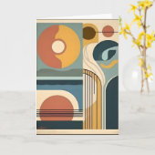 Carte Mi-siècle Art moderne coucher du soleil (Fleur jaune)