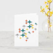 Carte Mi-Siècle Éames modernes Étoiles de l'ère atomique (Fleur jaune)