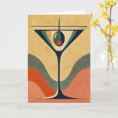 Carte Mi-siècle Moderne "vague de martini à l'olive pime (Fleur jaune)
