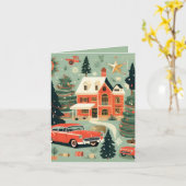 Carte Mi-siècle Noël (Fleur jaune)