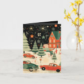 Carte Mi-siècle Noël (Fleur jaune)