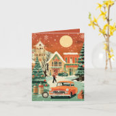 Carte Mi-siècle Noël (Fleur jaune)