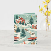 Carte Mi-siècle Noël (Fleur jaune)