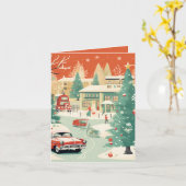 Carte Mi-siècle Noël (Fleur jaune)