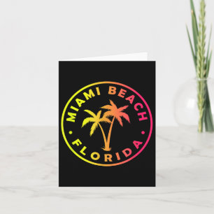 Carte Miami Beach Florida Colorée Palm Tree Tie Dye Boy