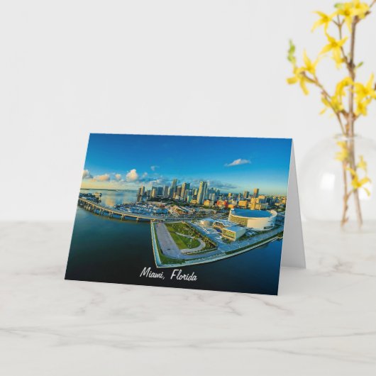 Carte Miami, Floride, vue panoramique, (Fleur jaune)