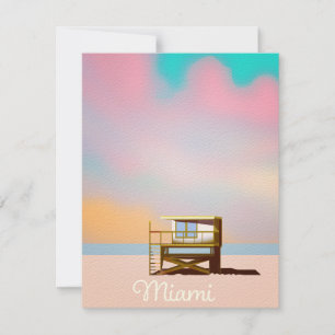 Carte Miami Lifeguard Travel poster
