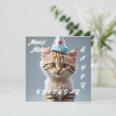 Carte Miaou ! Miaou ! Joyeux Anniversaire (Debout devant)