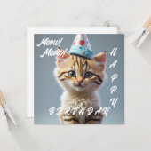 Carte Miaou ! Miaou ! Joyeux Anniversaire (Devant/Arrière en situation)