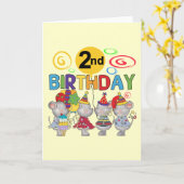 Carte Mice 2e anniversaire T-shirts et cadeaux (Fleur jaune)