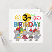 Carte Mice 3e anniversaire T-shirts et cadeaux (Devant/Arrière en situation)