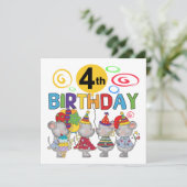 Carte Mice 4th Birthday T-shirts et cadeaux (Debout devant)