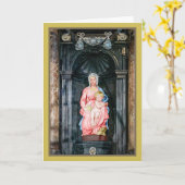 Carte Michel-Ange 1504 Vierge de Bruges Noël (Fleur jaune)