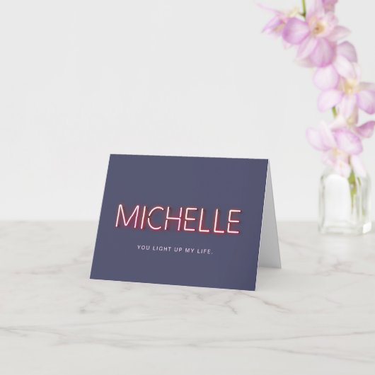 Carte Michelle dans le néon allume ma vie (Orchidée)