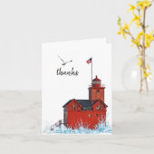 Carte Michigan Big Red Lighthouse Merci (Fleur jaune)