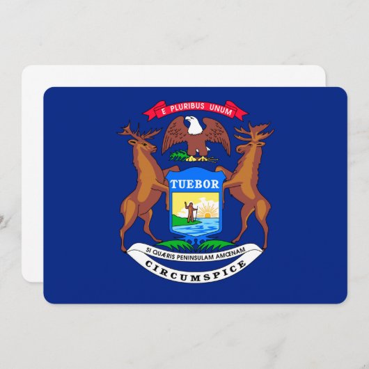 Carte Michigan State Flag Design (Devant / Derrière)