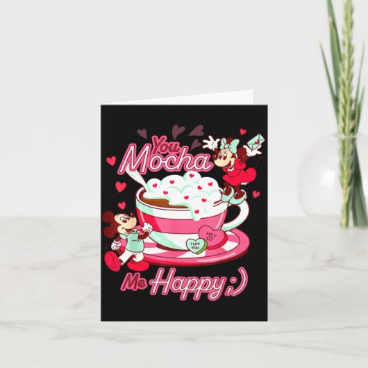 Carte Mickey Amp Minnie Valentines Day You Mocha Me H (Devant)