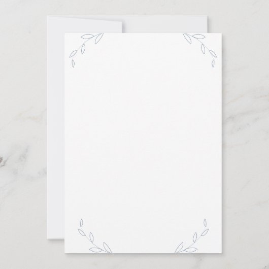 Carte Micro Mariage blanc Dusty Feuilles (Dos)