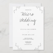 Carte Micro Mariage blanc Feuilles (Devant)