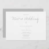 Carte Micro Mariage blanc gris horizontal (Devant / Derrière)