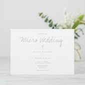 Carte Micro Mariage blanc gris horizontal (Debout devant)