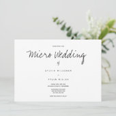 Carte Micro Mariage noir blanc horizontal (Debout devant)