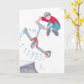 Carte micro scooter microscooter tour dessin animé (Fleur jaune)