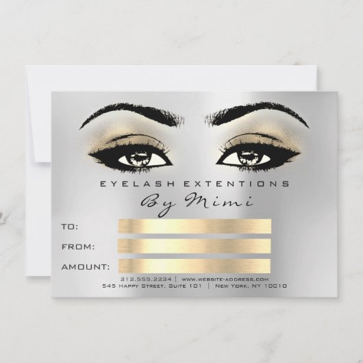 Carte Microblading Lashes Maquillage Artiste certificat  (Devant)