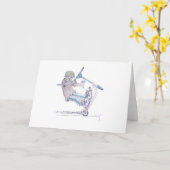 Carte Microscooter roues dessin animé micro scooter (Fleur jaune)