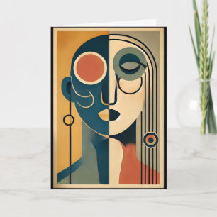 Carte Mid Century Art moderne Abstrait Non conforme