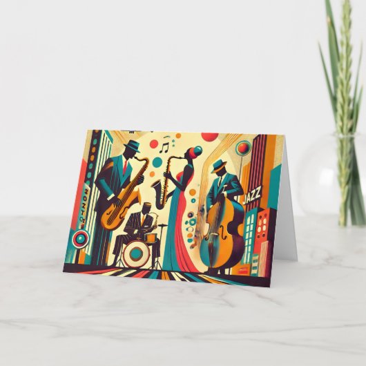 Carte Mid Century Jazz Age Quartet (Devant)