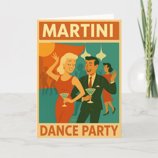 Carte Mid Century Martini Dance Party (Devant)