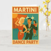 Carte Mid Century Martini Dance Party (Fleur jaune)