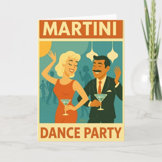 Carte Mid Century Martini Dance Party (Devant)