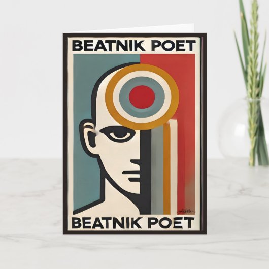 Carte Mid Century Modern Art Beatnik Poet (Devant)