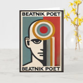 Carte Mid Century Modern Art Beatnik Poet (Fleur jaune)