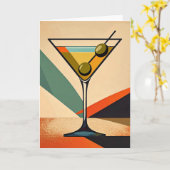 Carte Mid Century Modern Color Block Martini Art (Fleur jaune)