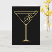 Carte Mid Century Modern Gold 2 Olive Martini (Fleur jaune)