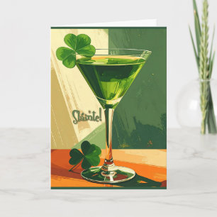 Carte Mid Century Modern Martini Shamrock Sláinte!
