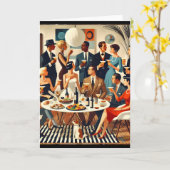 Carte Mid Century Modern The Martini Intellectuals  (Fleur jaune)