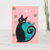 Carte Mid Century moderne chat atomique Retro Joyeux ann (Dos)