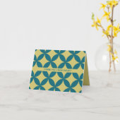 Carte Mid-Century Moderne Rétro, Mod Turquoise & Or (Fleur jaune)