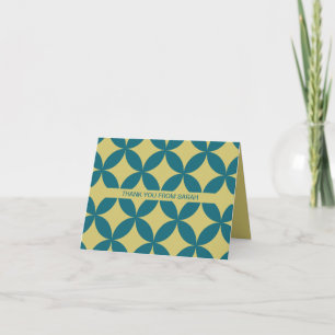 Carte Mid-Century Moderne Rétro, Mod Turquoise & Or