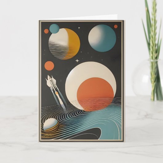 Carte Mid Century Space Age Art Galaxy Waves (Devant)